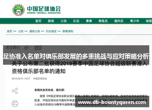 足协准入名单对俱乐部发展的多重挑战与应对策略分析